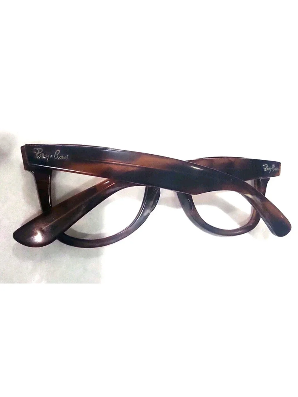 Ray Ban B&L Vintage Wayfarer Brown Sunglasses Frame Read